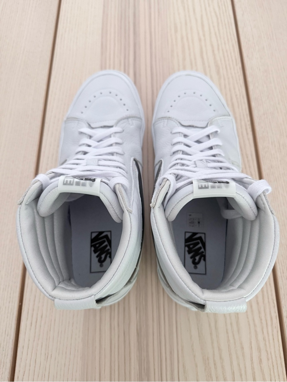Vans Sk8-Hi XL Big Mood White Leather Holographic High Top Sneakers Mens 11 - Picture 4 of 10